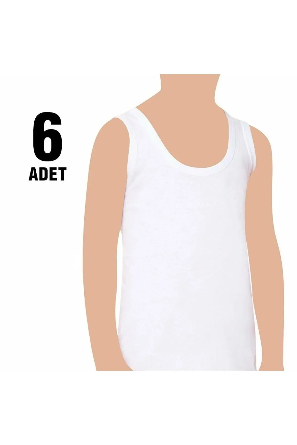 Tutku ERKEK ÇOCUK 6'LI PENYE ATLET BEYAZ Beyazz