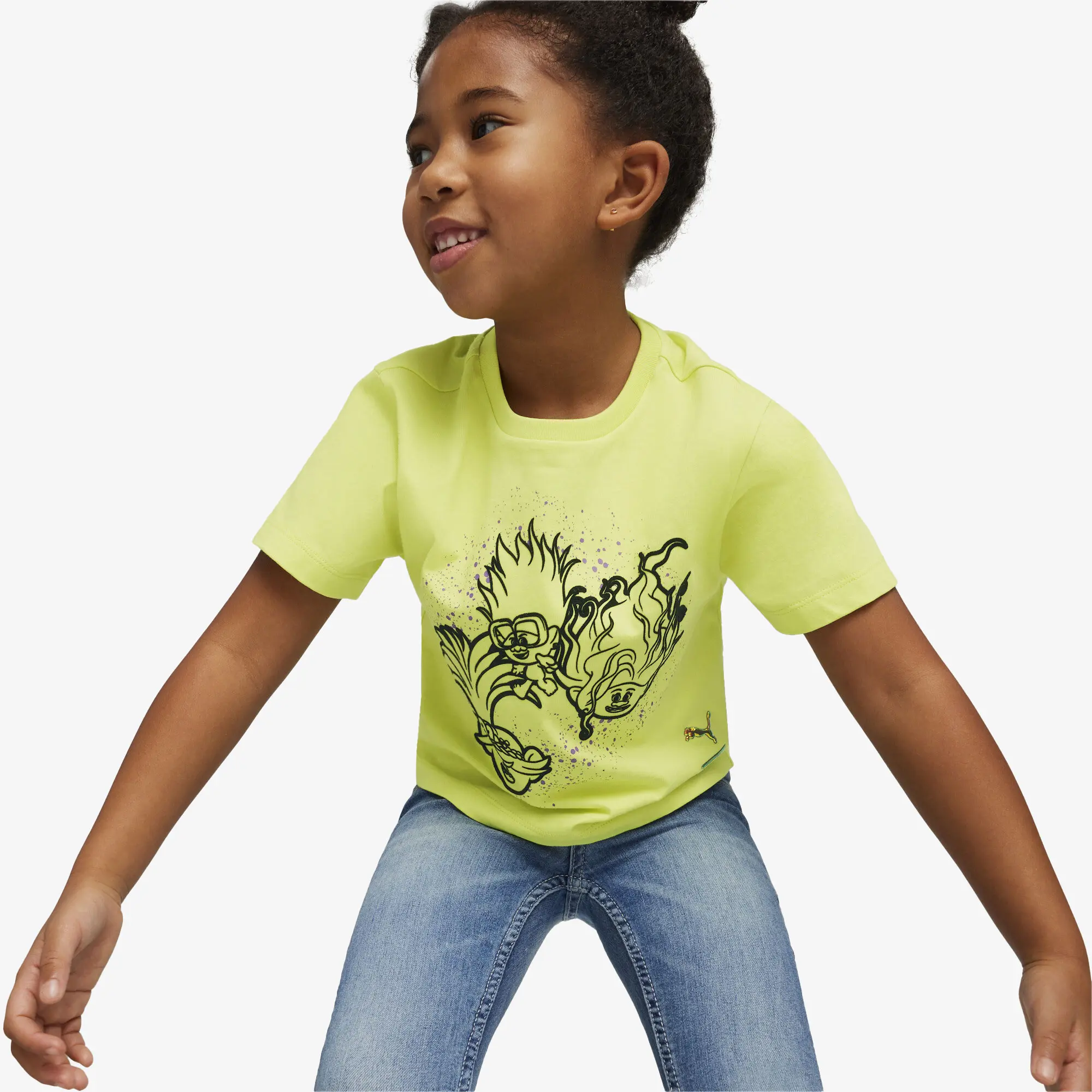 Puma Puma X Trolls Graphic Çocuk Sarı T-Shirt 5-6 Yaş