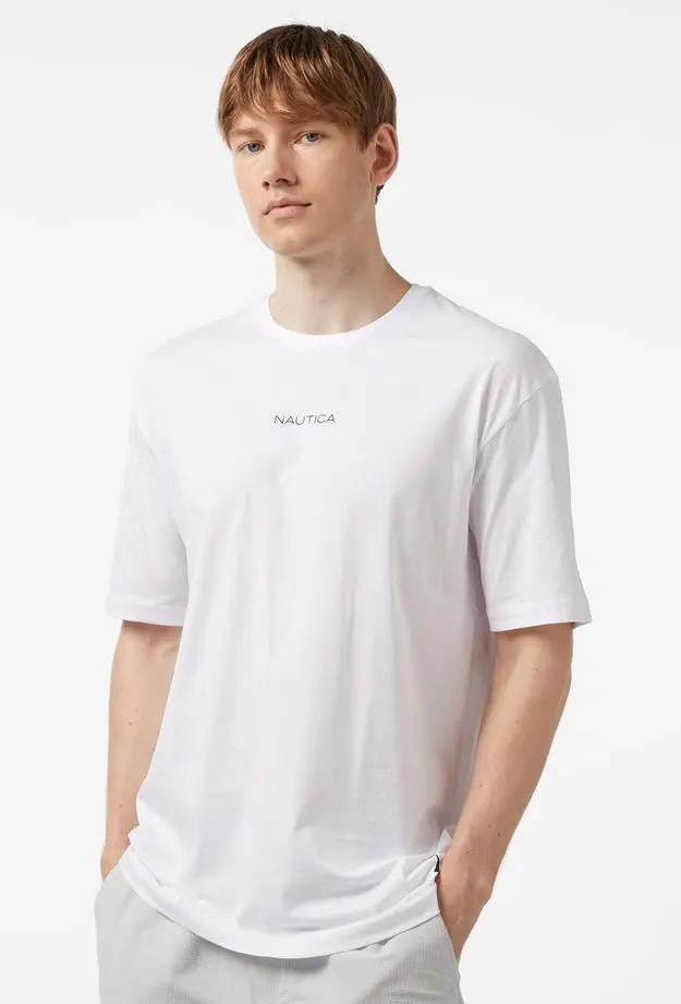 Nautica Nautica Erkek Beyaz Oversize T-Shirt