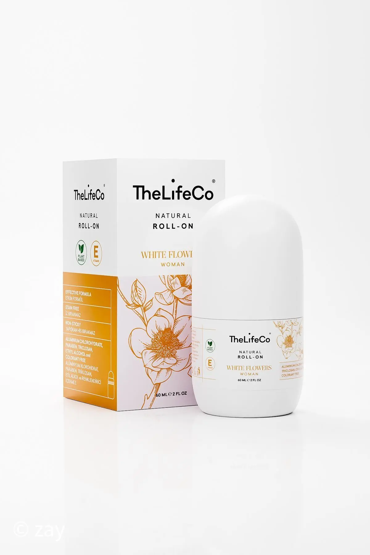 TheLifeCo Doğal Roll-on White Flowers(WOMAN)60 Ml(ALKOL,ALÜMİNYUM,PARABEN,SENTETİK KOKU İÇERMEZ)