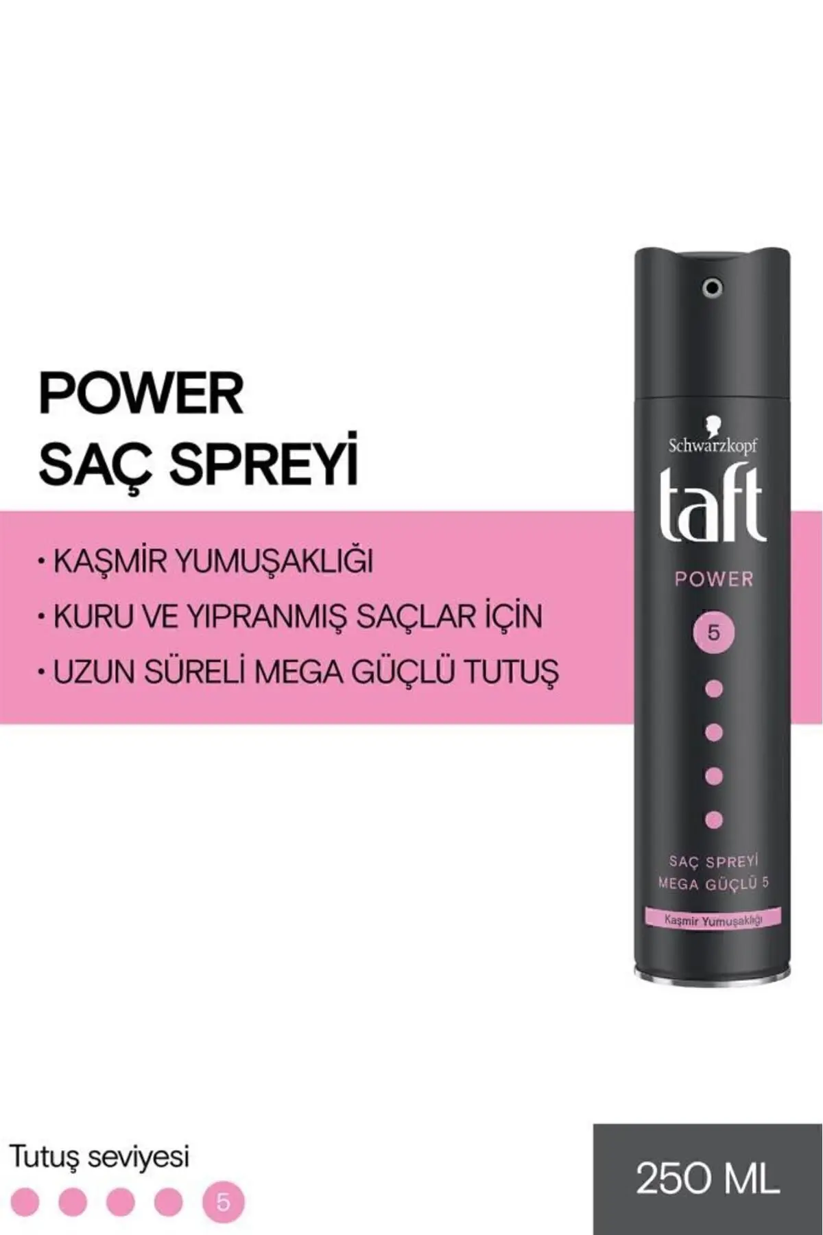 Taft Power Saç Spreyi Kaşmir Yumuşaklığı 250 ml - Mega güçlü