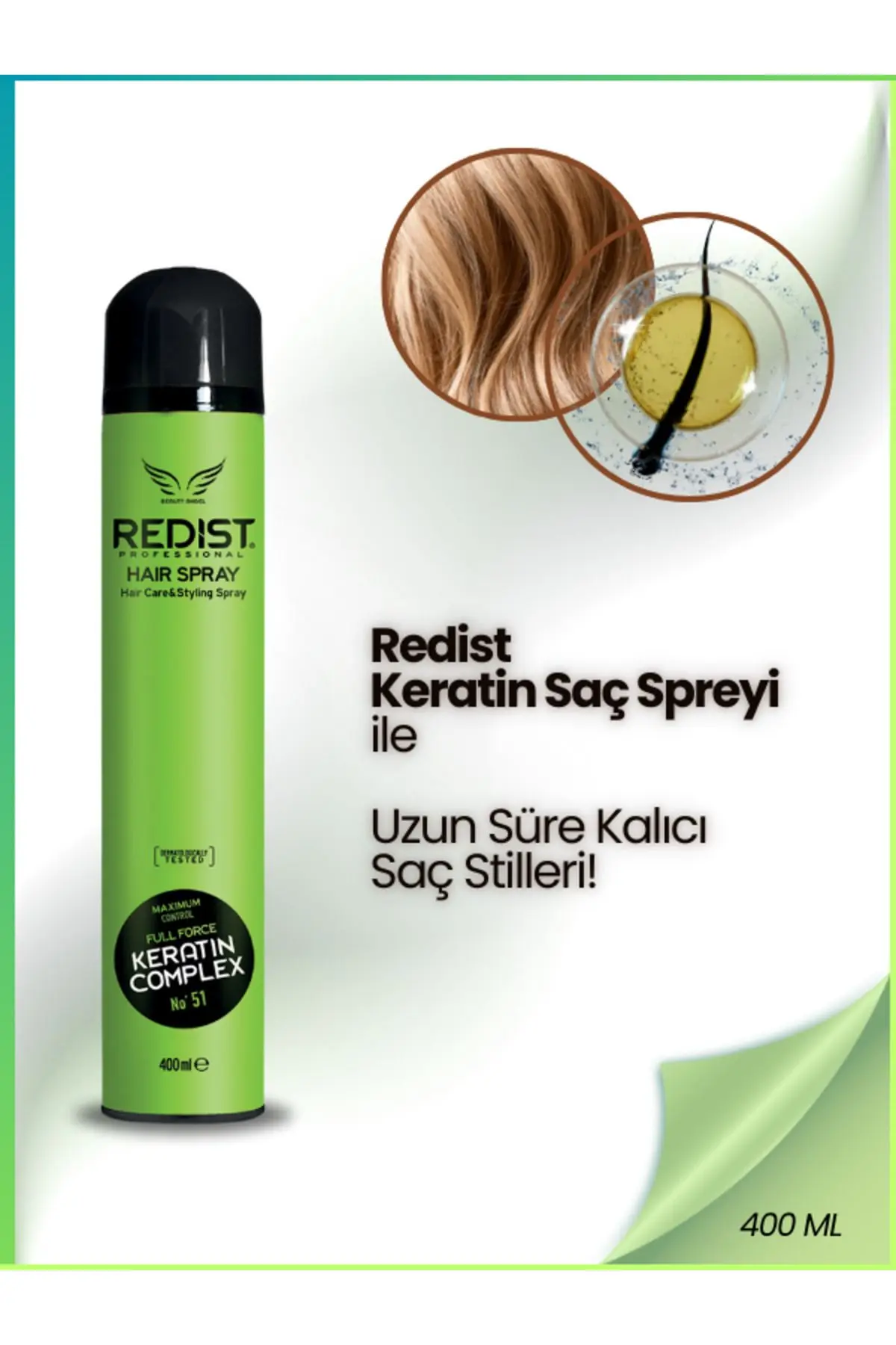 Redist Keratin Ultra Güçlü Saç Spreyi – Canlı Ve Parlak Saçlar Için Uzun Süreli Tutucu – 400 ml