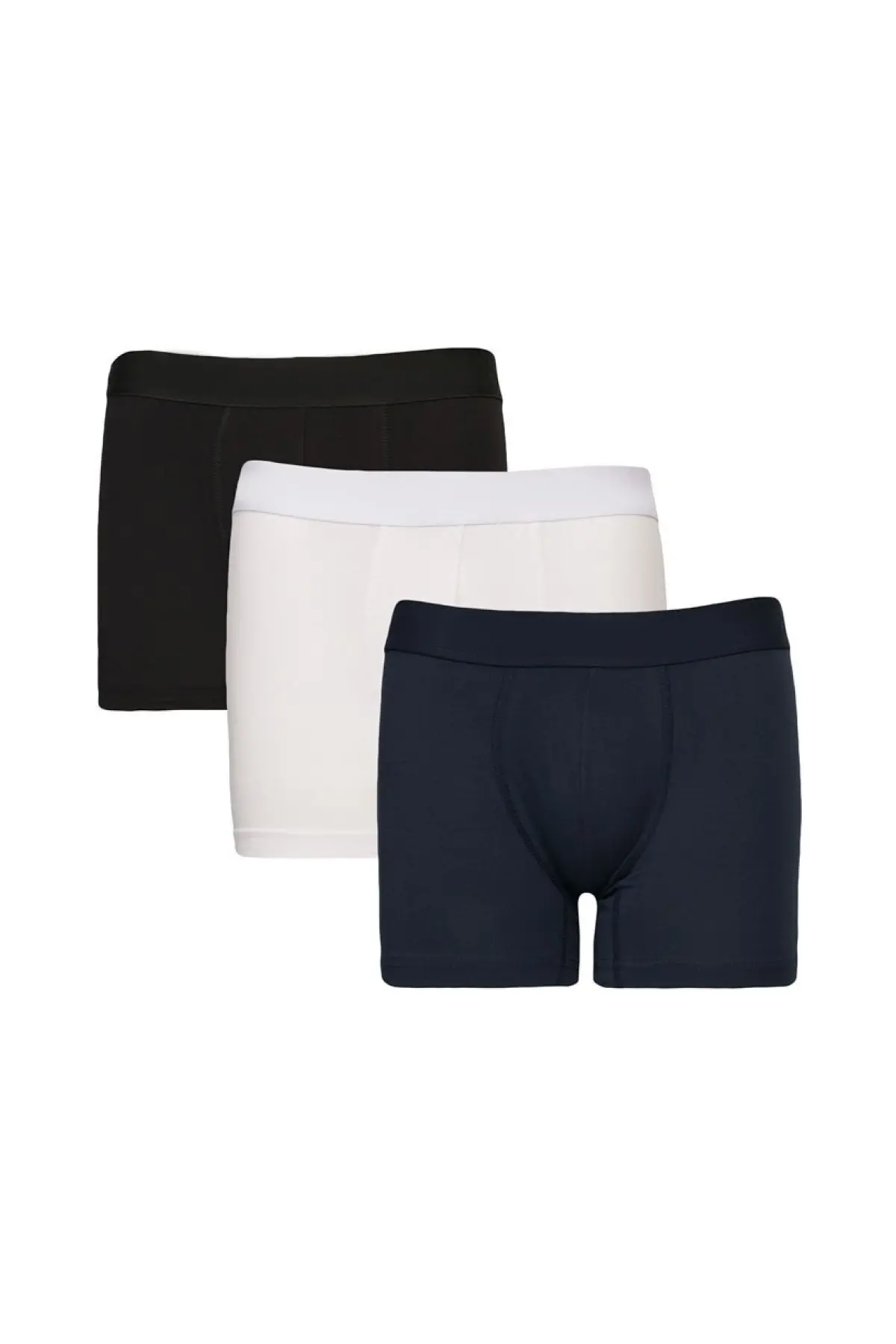 AC&Co / Altınyıldız Classics Erkek Beyaz-lacivert 3lü Pamuklu Esnek Boxer Paketi beyaz-lacivert