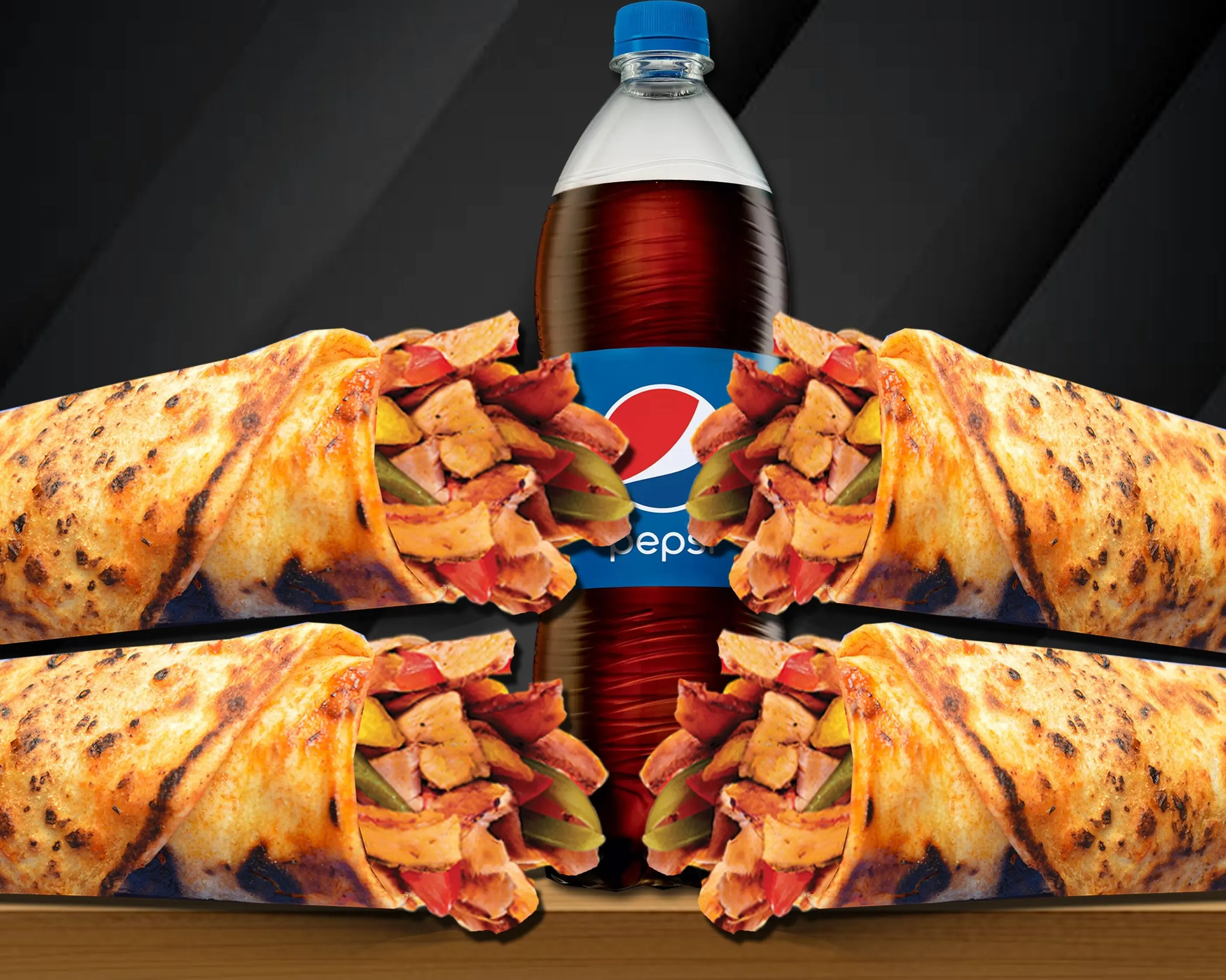 4'lü Mega Tavuk Döner Dürüm (40 cm.) Menü