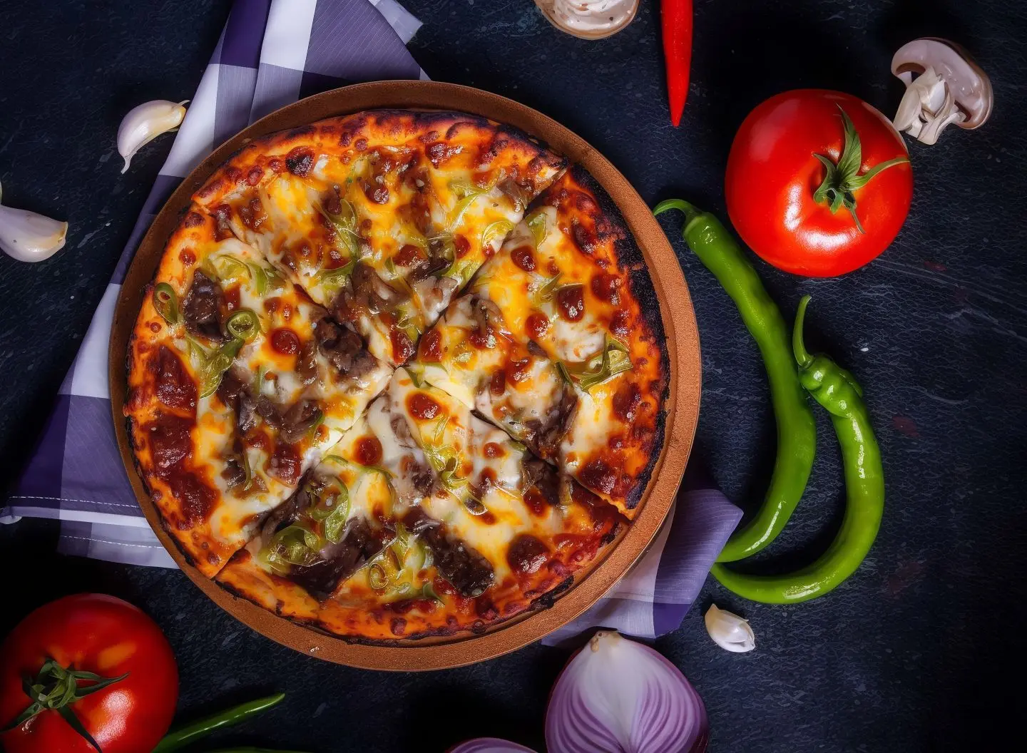 Kavurmalı Pizza (Büyük Boy)