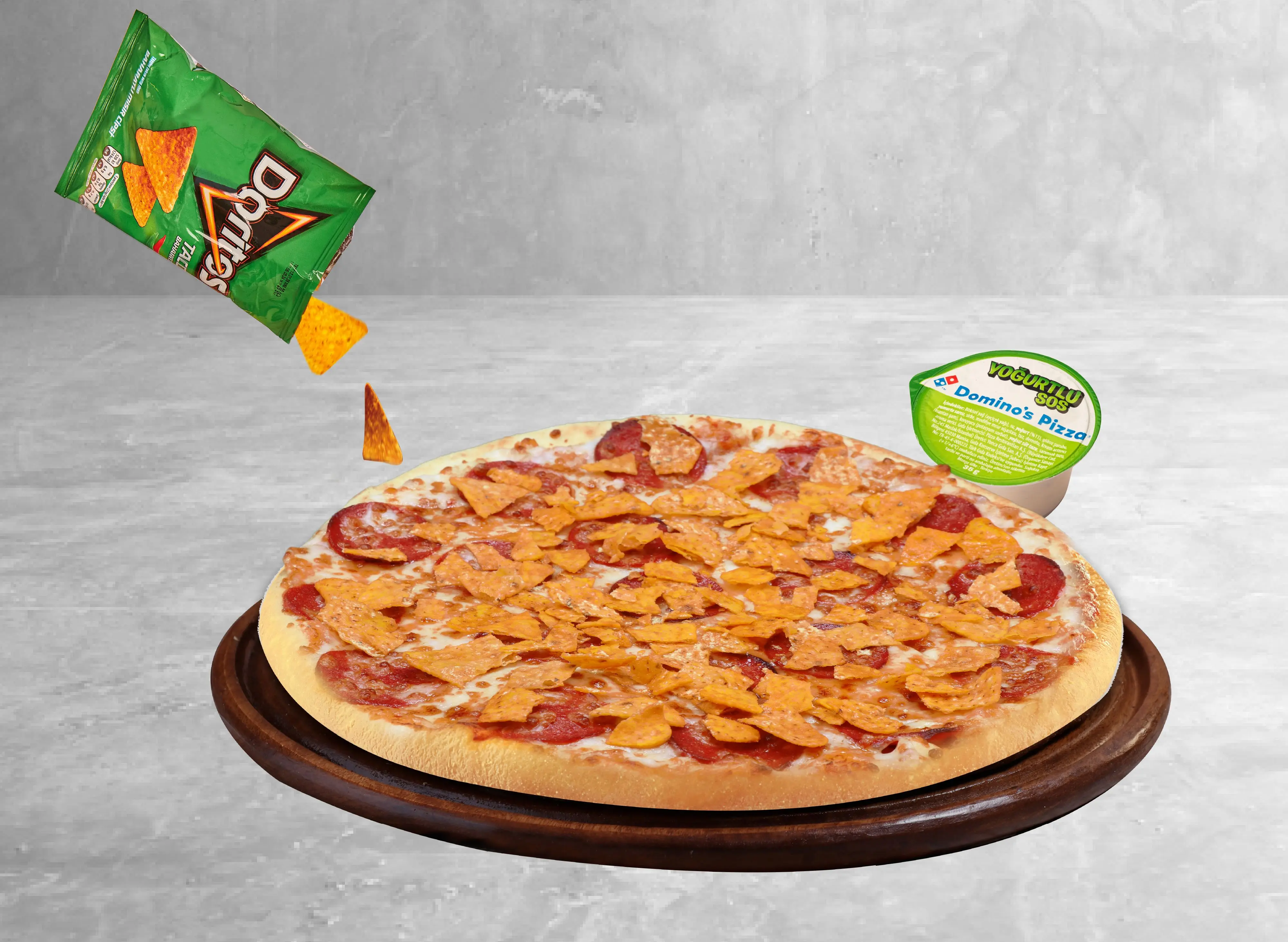 Büyük Boy Pizza + Doritos + Sos