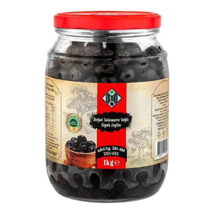 İnci Siyah Zeytin 281-460k Cam 1 Kg