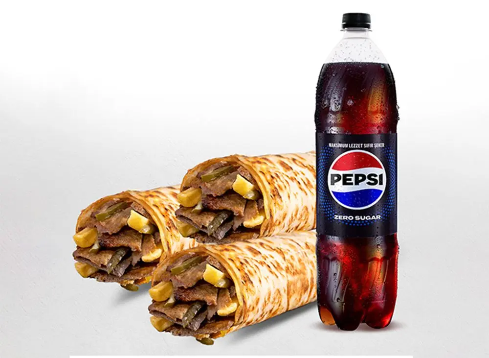 3'lü Et Döner Medium Dürüm Menü