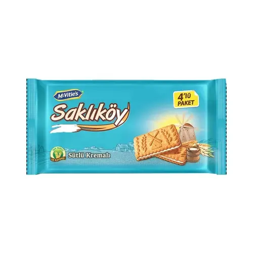Saklıköy Bisküvi Sütlü Kremalı 4 x 100 Gr