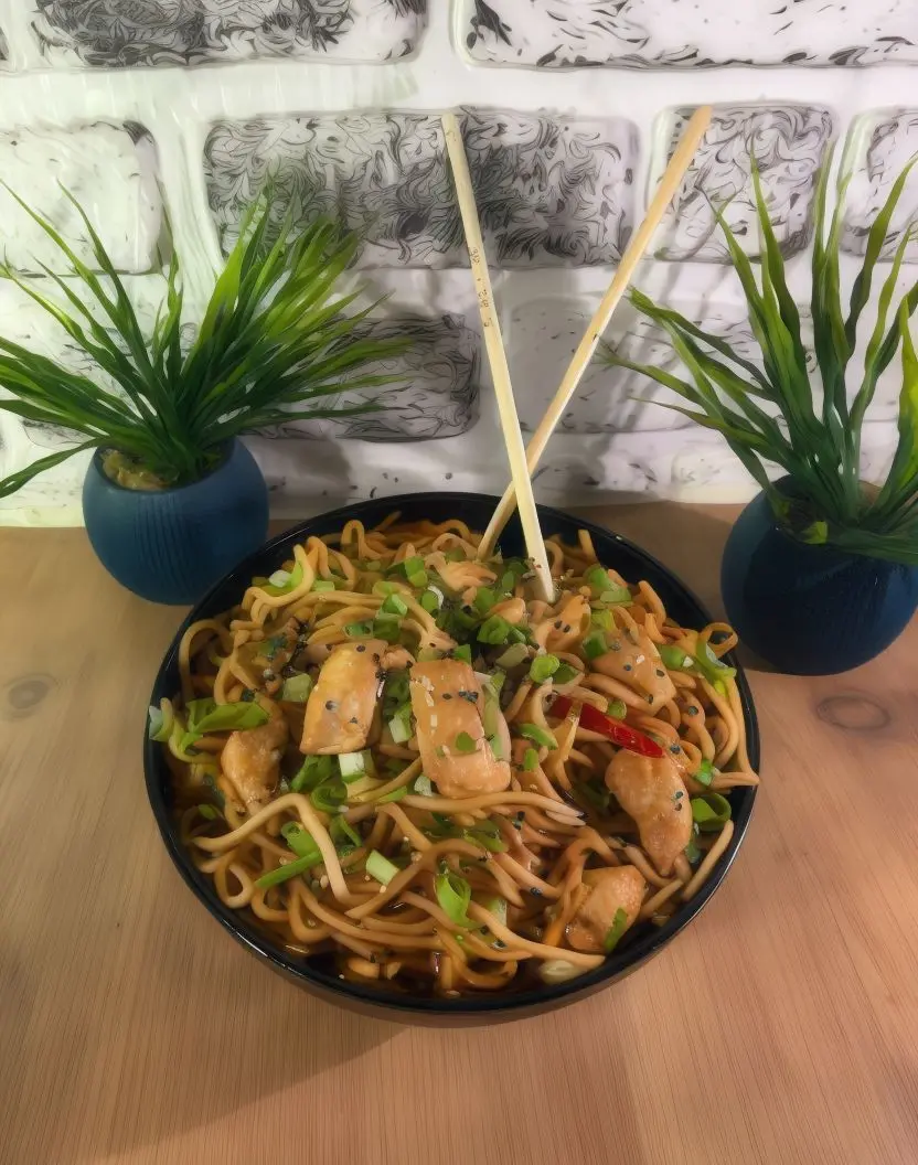 Sriracha Soslu Tavuklu Noodle