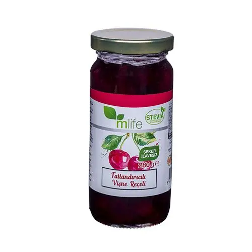 Mlife Tatlandırıcılı Vişne Reçeli 280 Gr