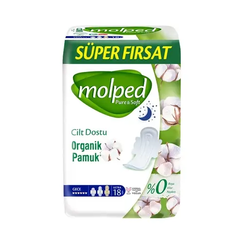 Molped Pure & Soft Hijyenik Ped Gece 18 Adet