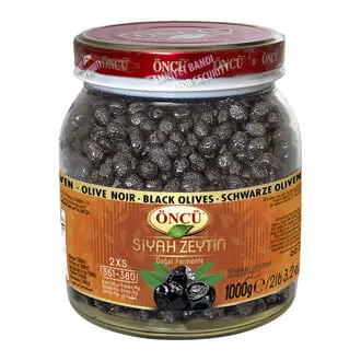 Öncü Doğal Salamura Siyah Zeytin 351-380 Adet / KG 1 KG