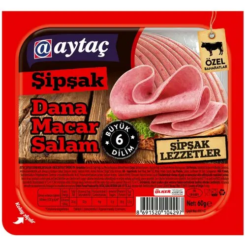 Aytaç Şipşak Dana Dilimli Macar Salam 60 Gr