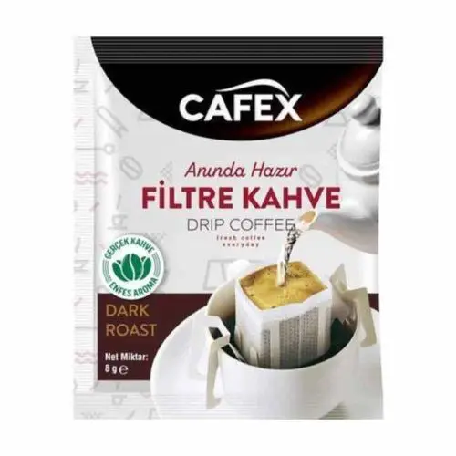 Cafex Kahve Filtre Tek İçimlik Dark 8 Gr