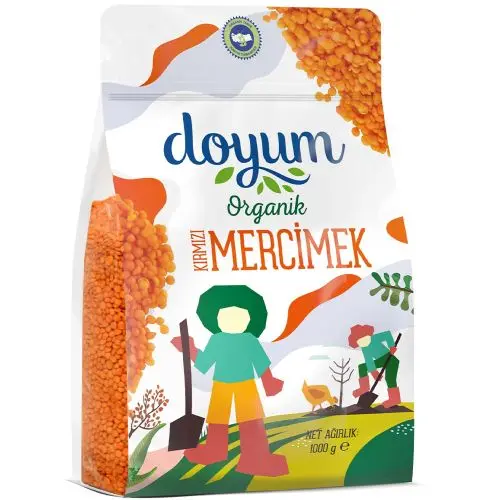 Doyum Organik Kırmızı Mercimek 1 Kg