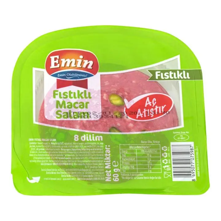 Emin Sade Fıstıklı Dilimli Dana Salam 60 Gr