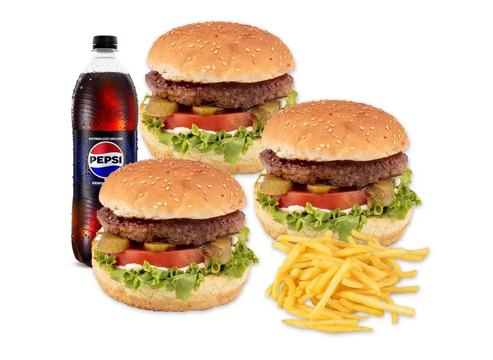 3'lü İso Hamburger Menü