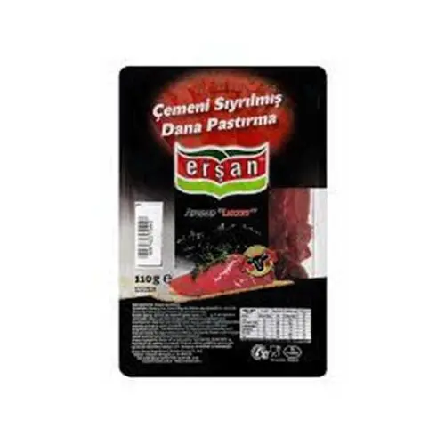 Erşan Dilimli Çemeni Sıyrılmış Dana Pastırma 110 Gr