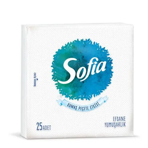 Sofia Kumaş Dokulu Peçete Beyaz 25 Adet