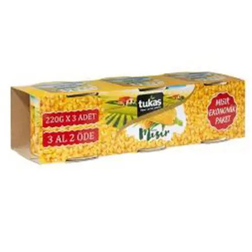 Tukaş Mısır Konservesi Ekonomik Paket 3 x 150 Ml