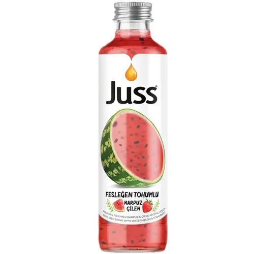 Juss Aromalı İçecek Karpuz Çilek Fesleğen Tohumu 250 ML