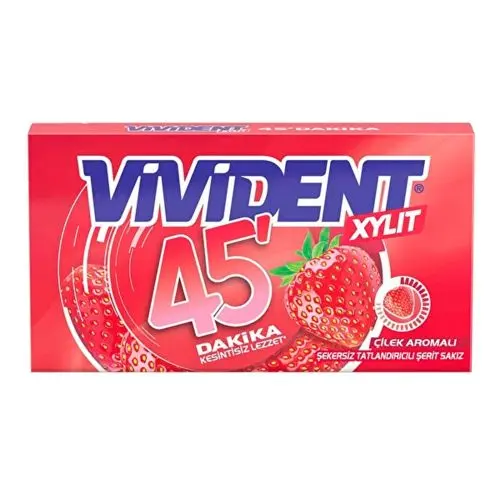 Vivident 45dk Cüzdan Çilek Aromalı Sakız 26 Gr