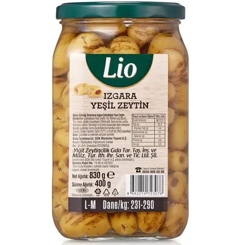 Lio Izgara Yeşil Zeytin L-m (231-290) 400 Gr