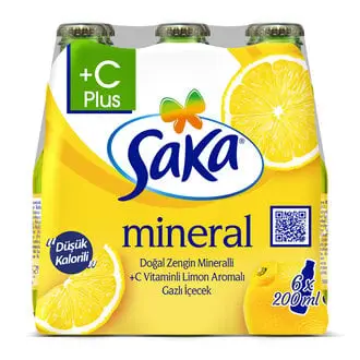 Saka +C Vitaminli Limon Aromalı Gazlı İçecek 6*200 Ml