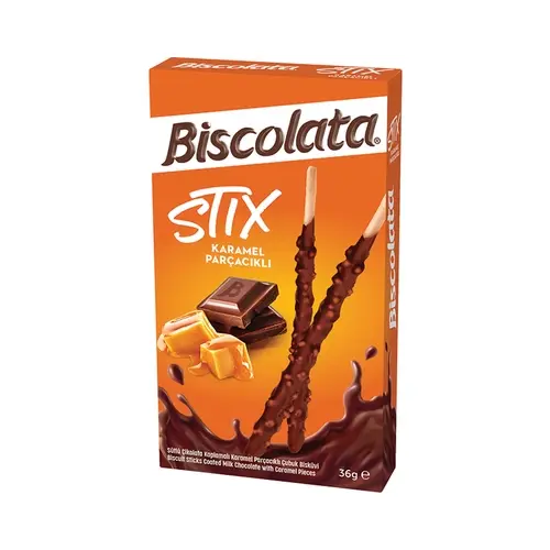 Biscolata Stıx Bisküvi Karamel Parçacıklı 36 Gr