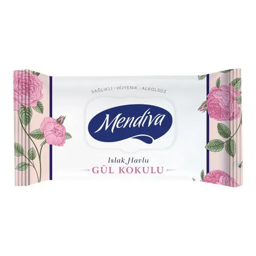 Mendiva Islak Havlu Gül Kokulu 60 Adet