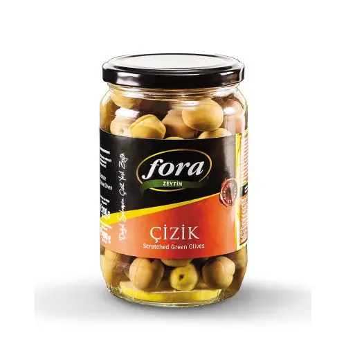 Doğal Çizik Yeşil Zeytin Kavanoz 400 Gr 231-290