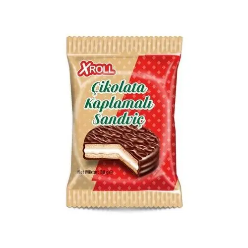 Xroll Bisküvi Çikolata Kaplı Marshmallow 30 Gr