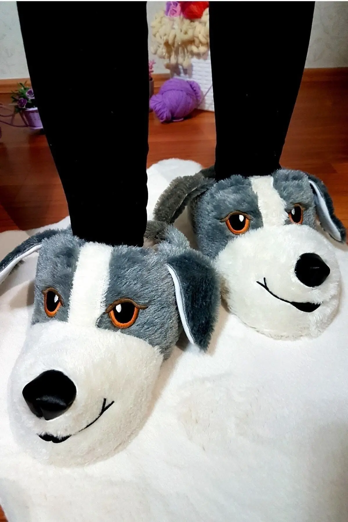 Konfor Sevimli Köpek Figürlü Ünisex Hayvanlı Panduf