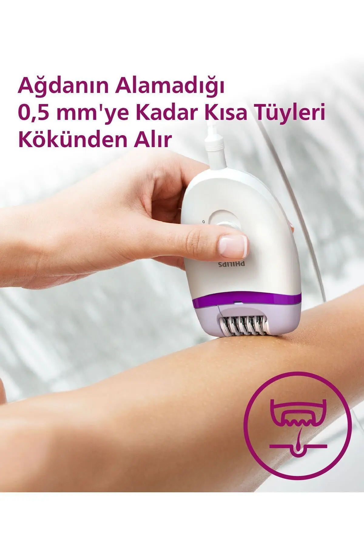 BRE225/05 Kablolu Epilatör,Bacak İçin Kullanım,2 Hız Ayarı,Yıkanabilir Başlık