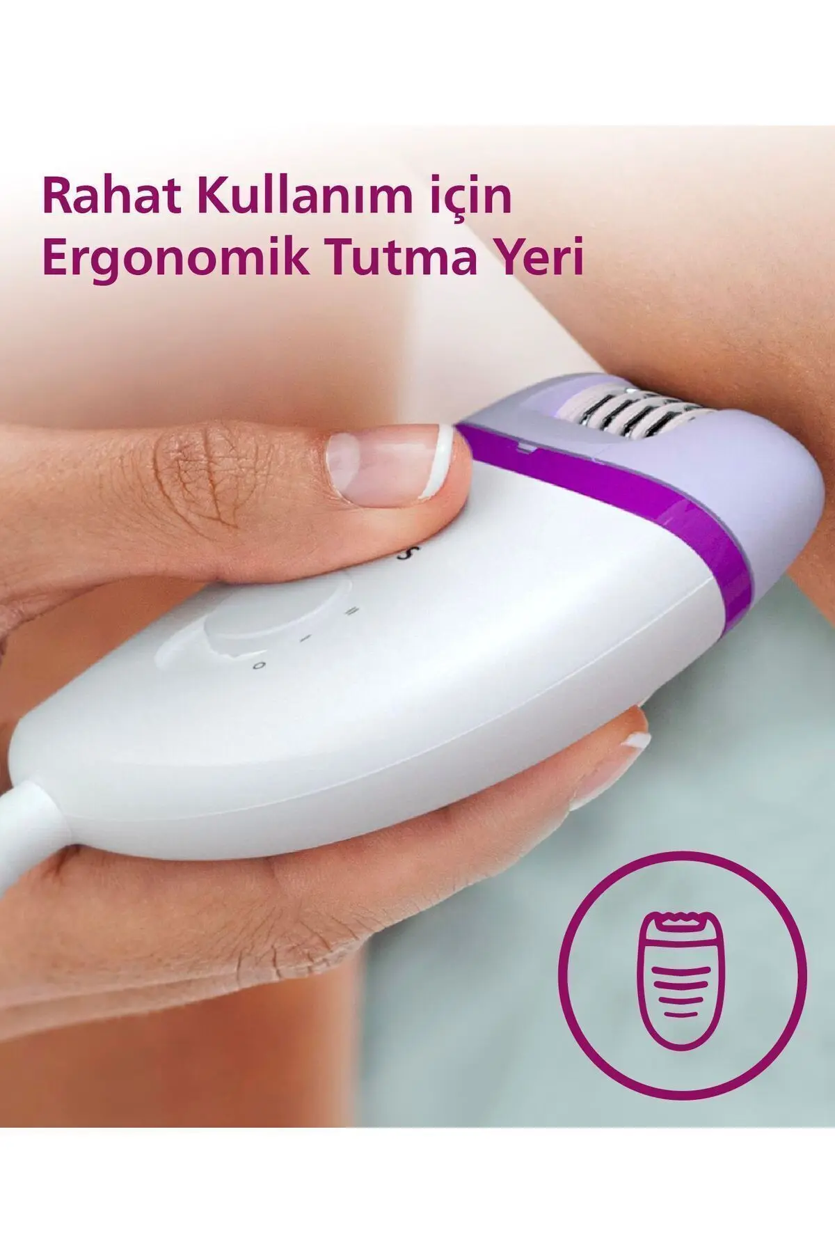 BRE225/05 Kablolu Epilatör,Bacak İçin Kullanım,2 Hız Ayarı,Yıkanabilir Başlık
