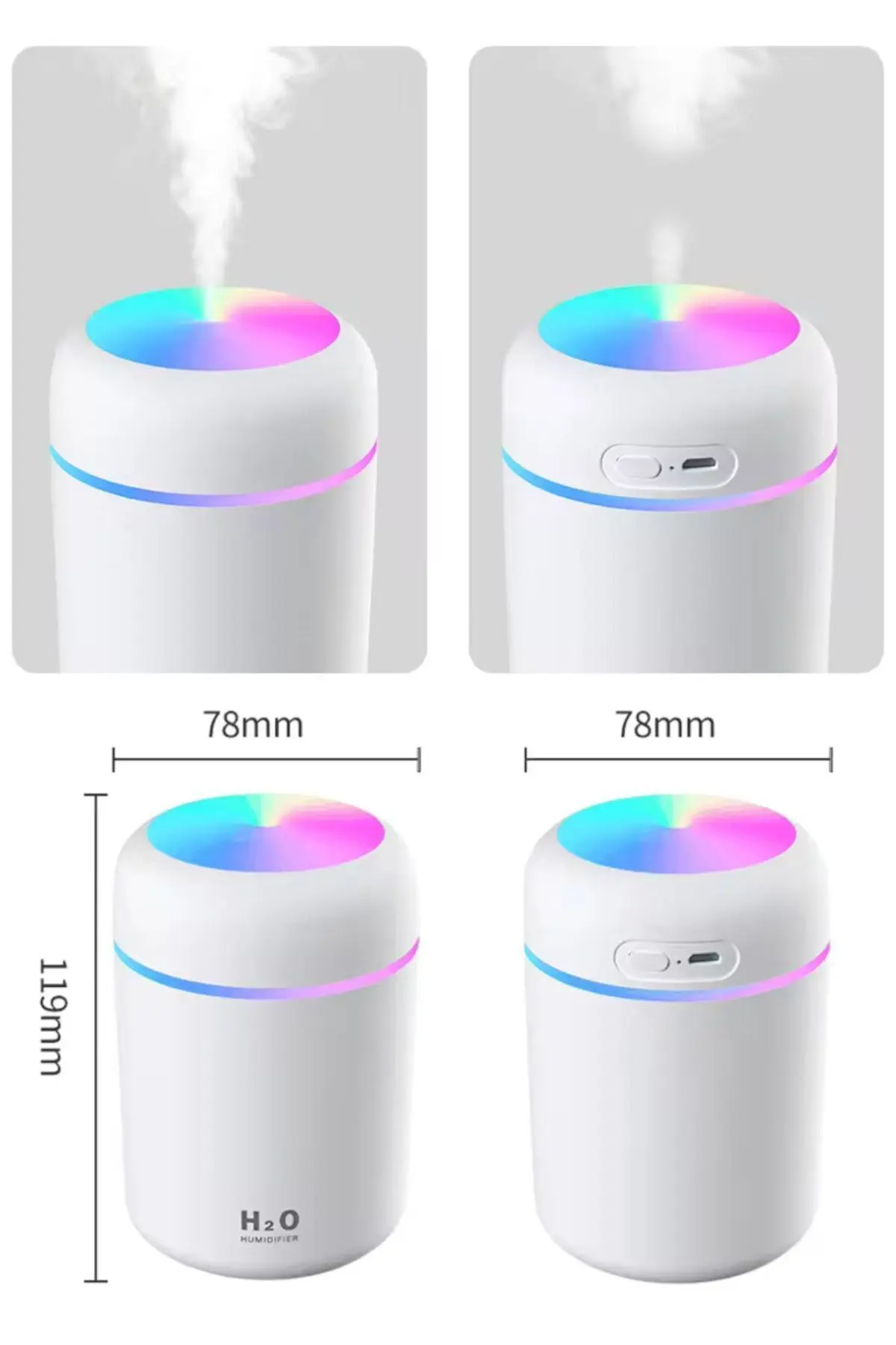 300ml Hava Nemlendirici Buhar Makinesi - Yağmur Ormanları Esansı Hediyeli