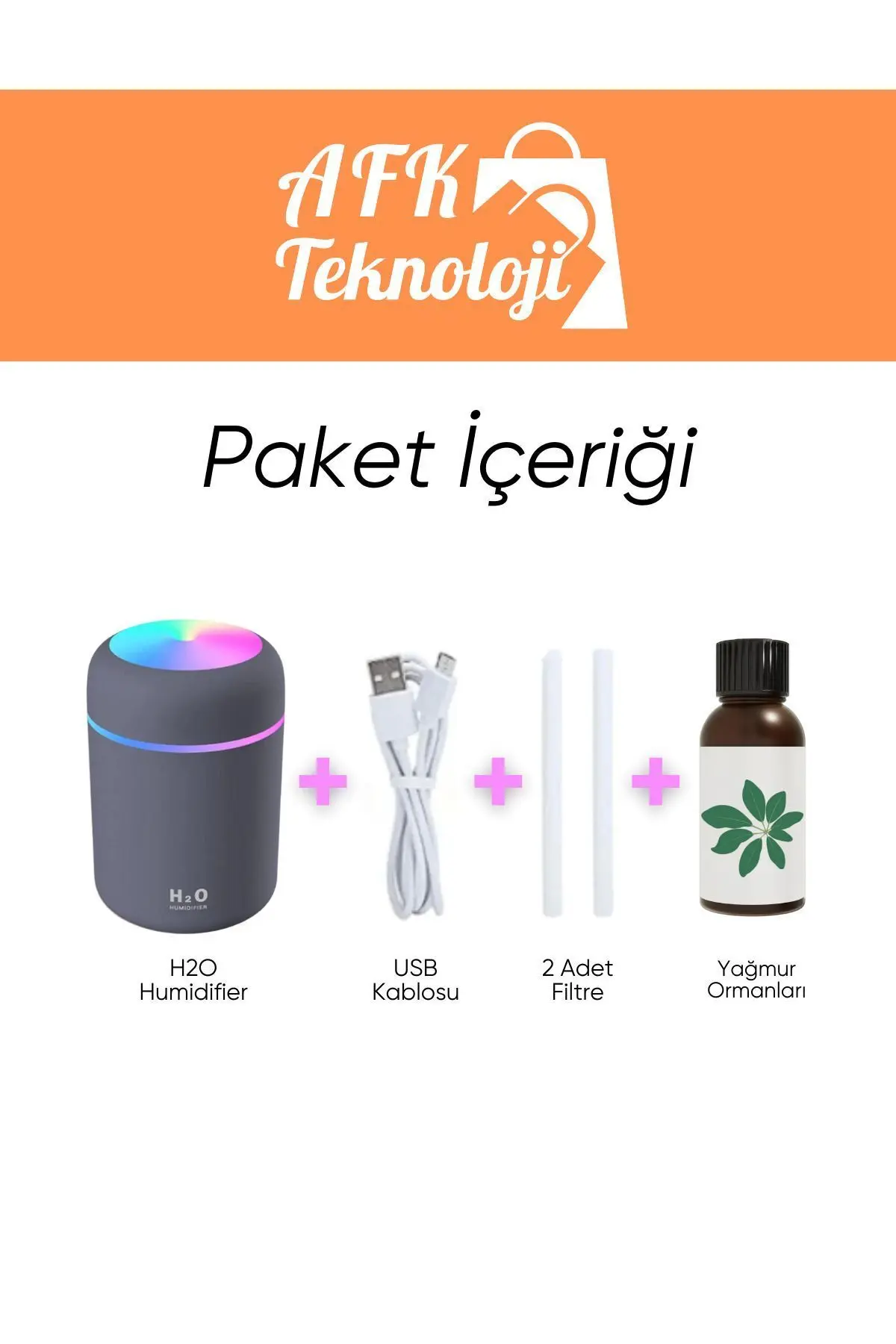 300ml Hava Nemlendirici Buhar Makinesi - Yağmur Ormanları Esansı