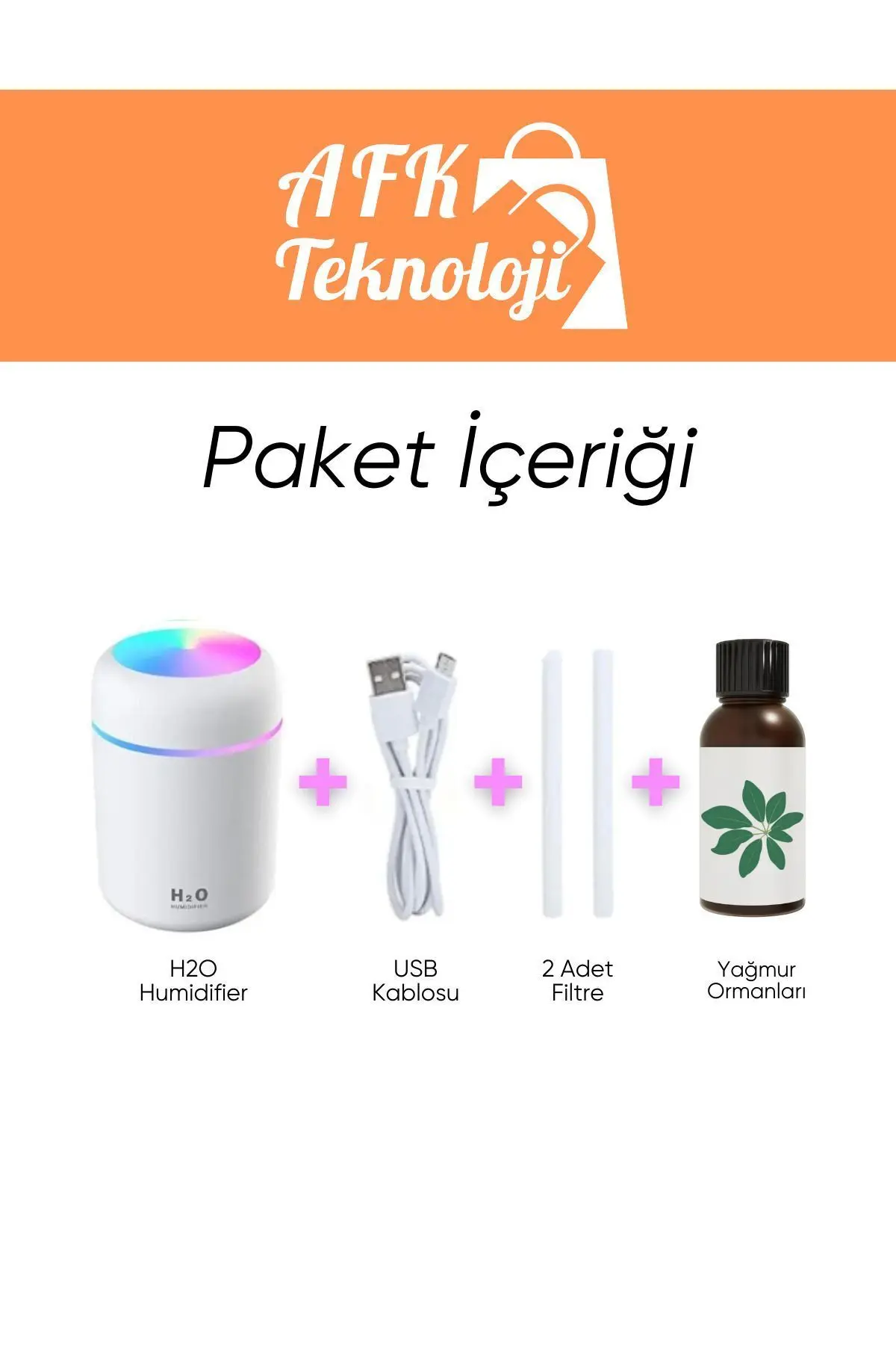 300ml Hava Nemlendirici Buhar Makinesi - Yağmur Ormanları Esansı