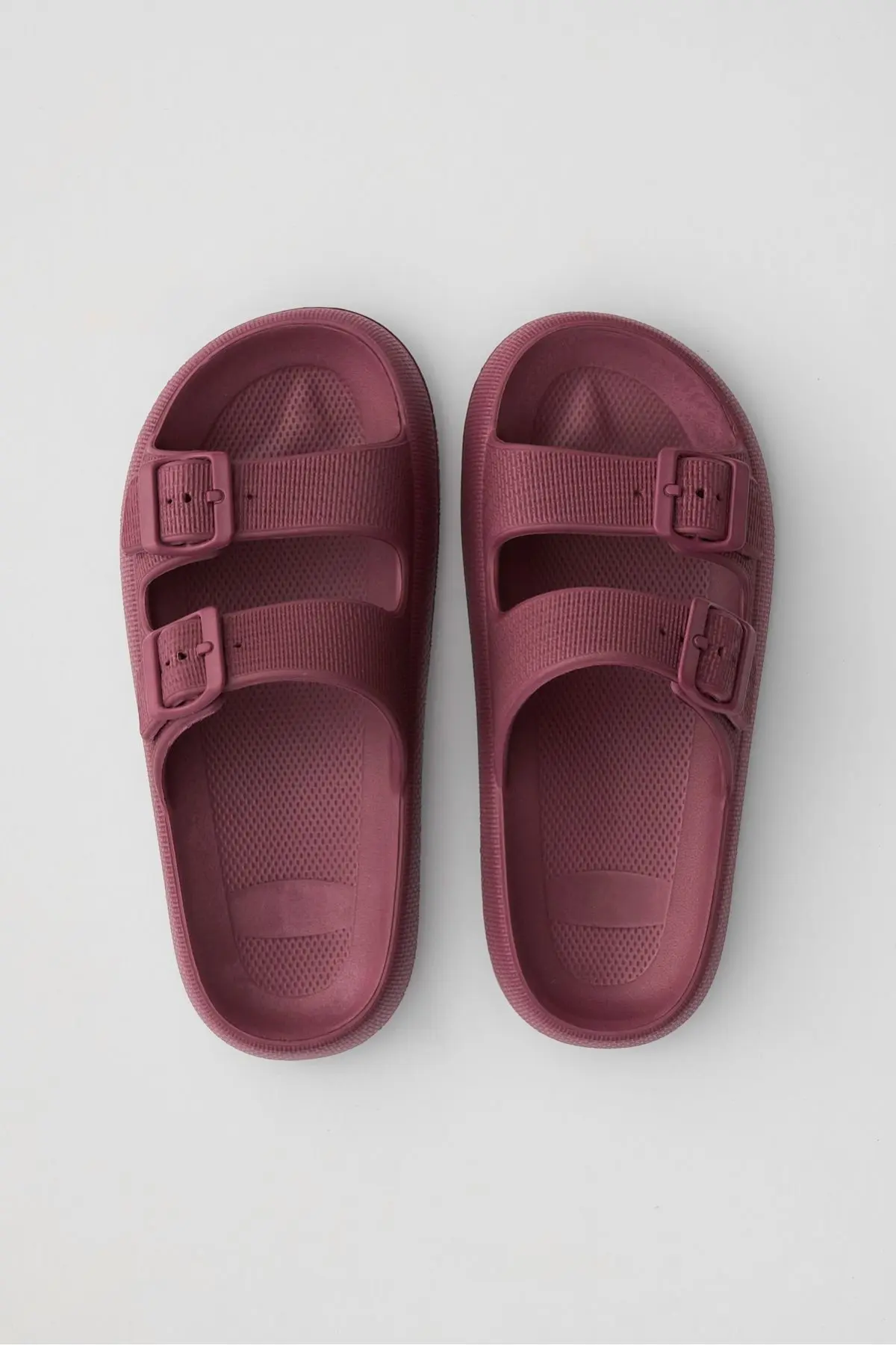 Ozyo Lily Vişne Çift Bant Eva Platfrom Günlük Yazlık Plaj Terliği