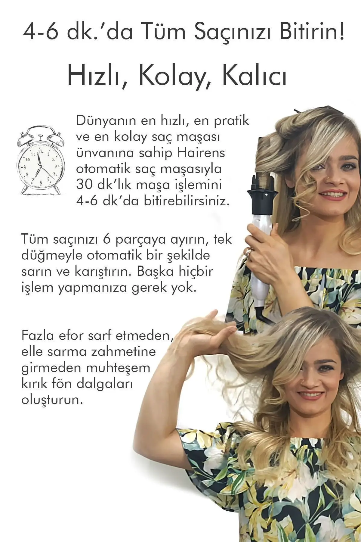 Hrs-320 Otomatik Saç Maşası - Kalın Su Dalgası 25mm