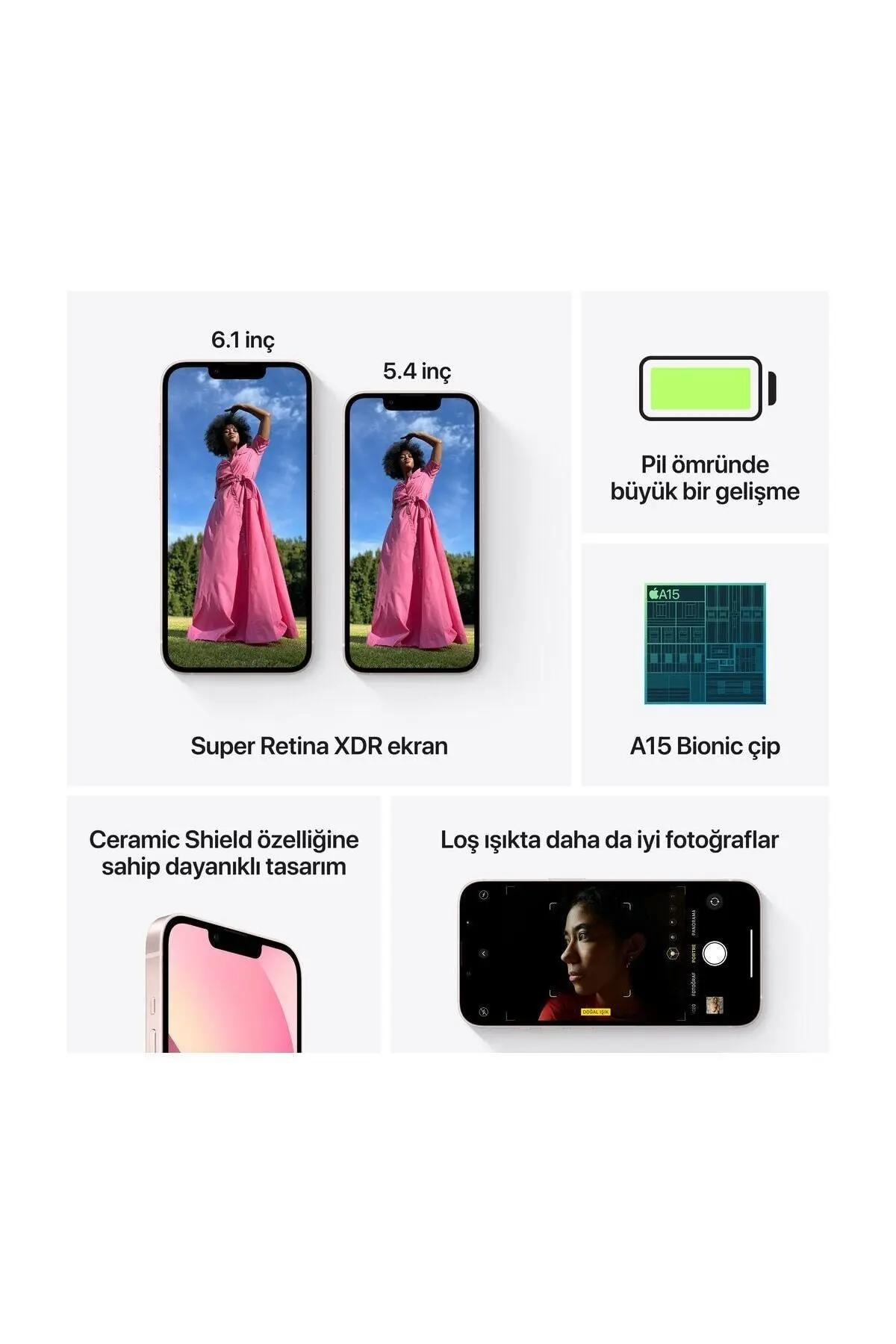 iPhone 13 256 GB Pembe Cep Telefonu (Apple Türkiye Garantili)