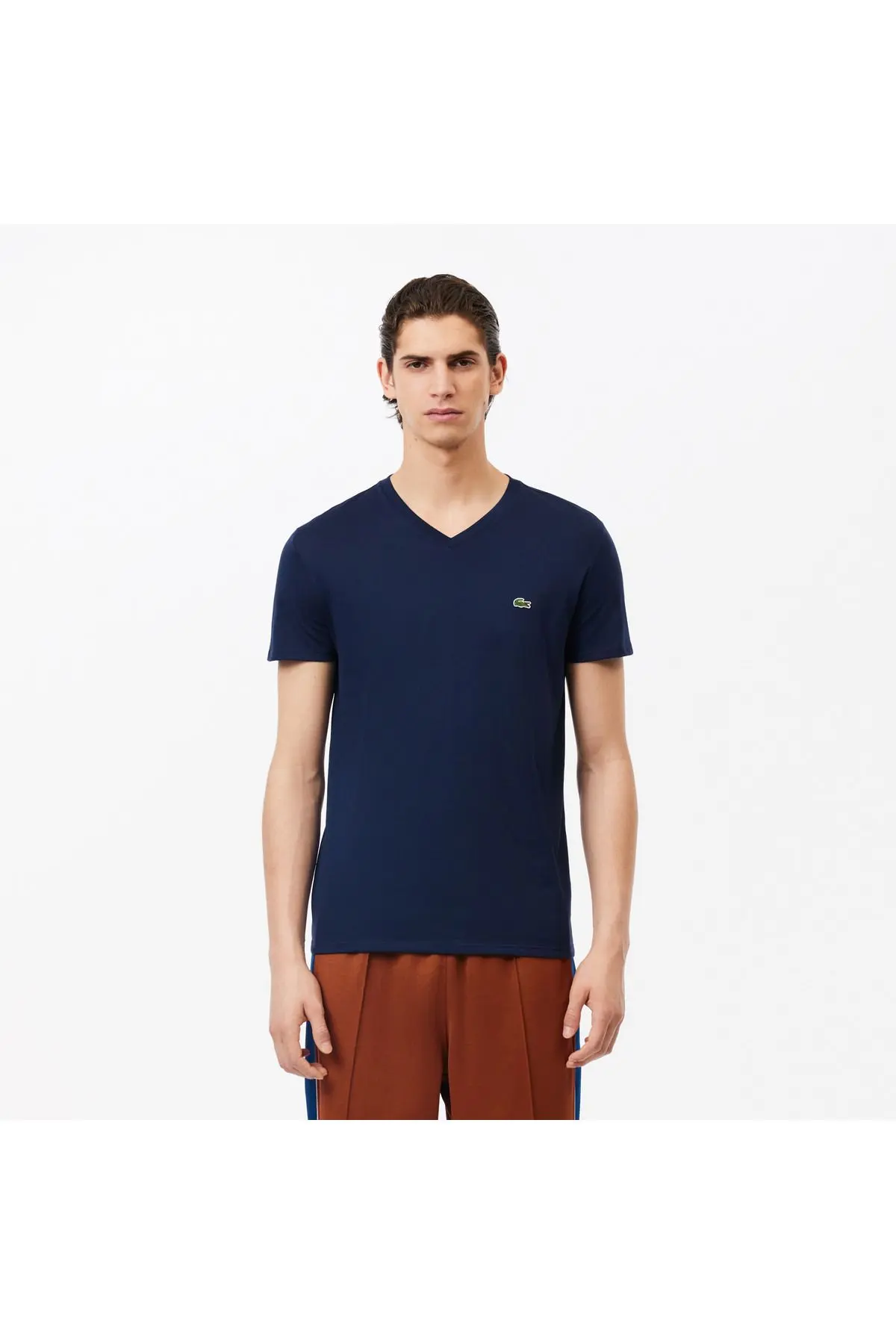 Lacoste Erkek Regular Fit V Yaka Lacivert T-shirt