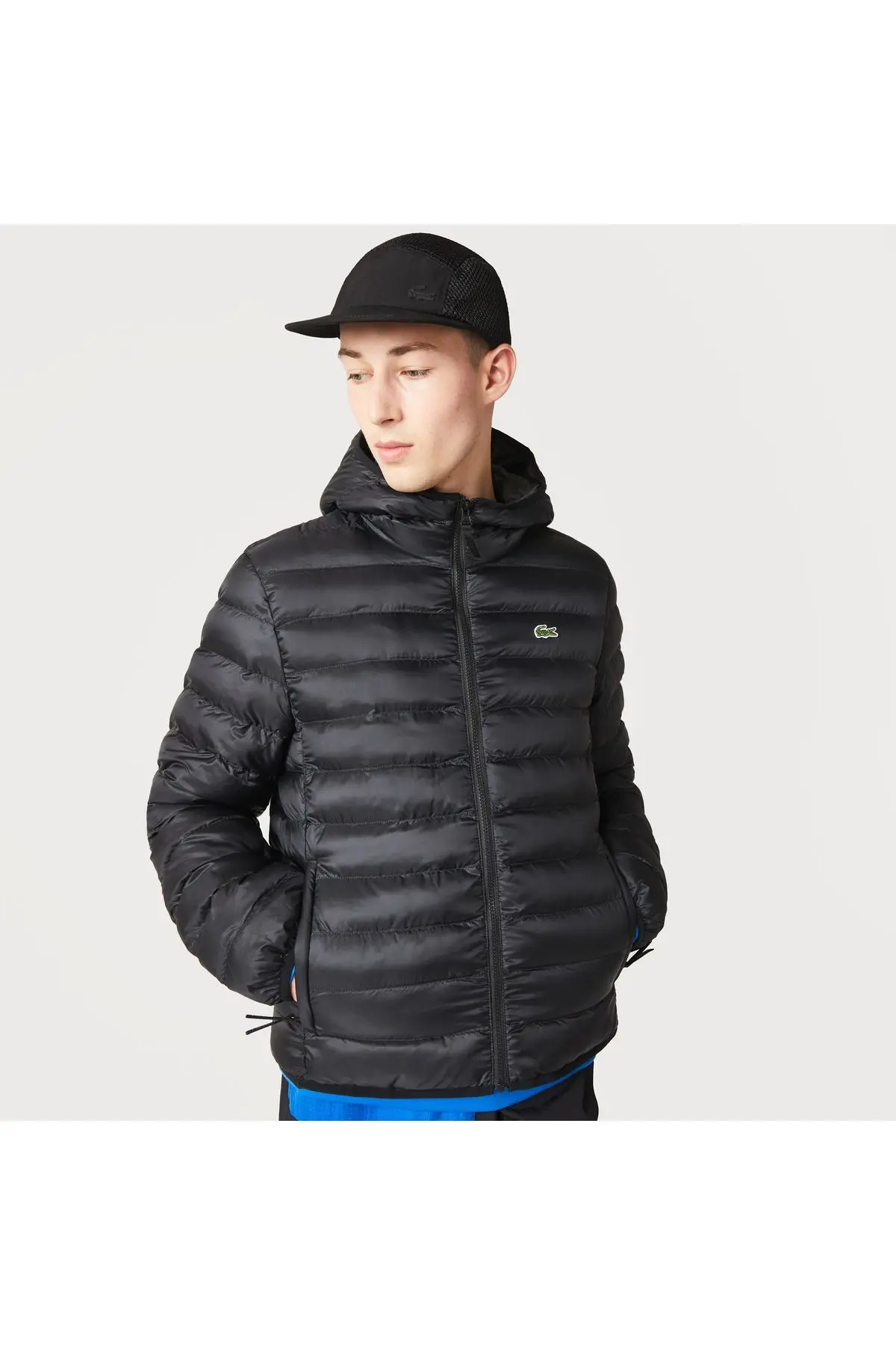 Erkek Kapüşonlu Kapitone Siyah Mont