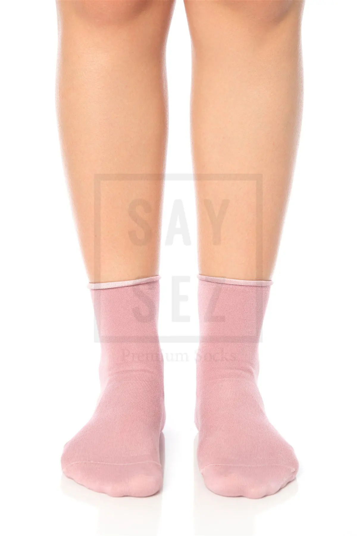 Bambu Kadın Lastiksiz Gri-Pembe-Lila Soket Dikişsiz Premium Çorap 3'lü Paket / İz Bırakmaz - Sıkmaz