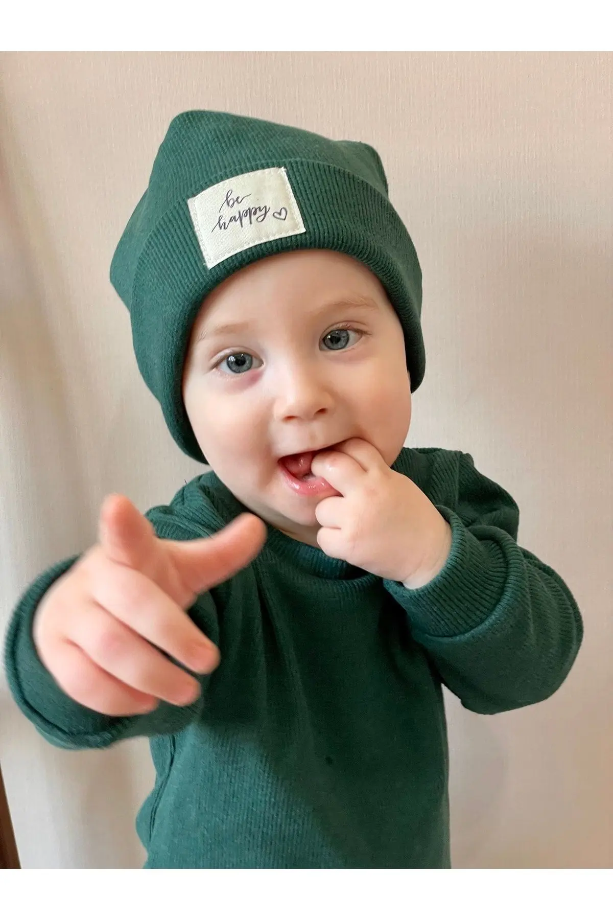 Pamuk Bereli 3'lü Takım Bebek Ve Çocuk Nefti Yeşil