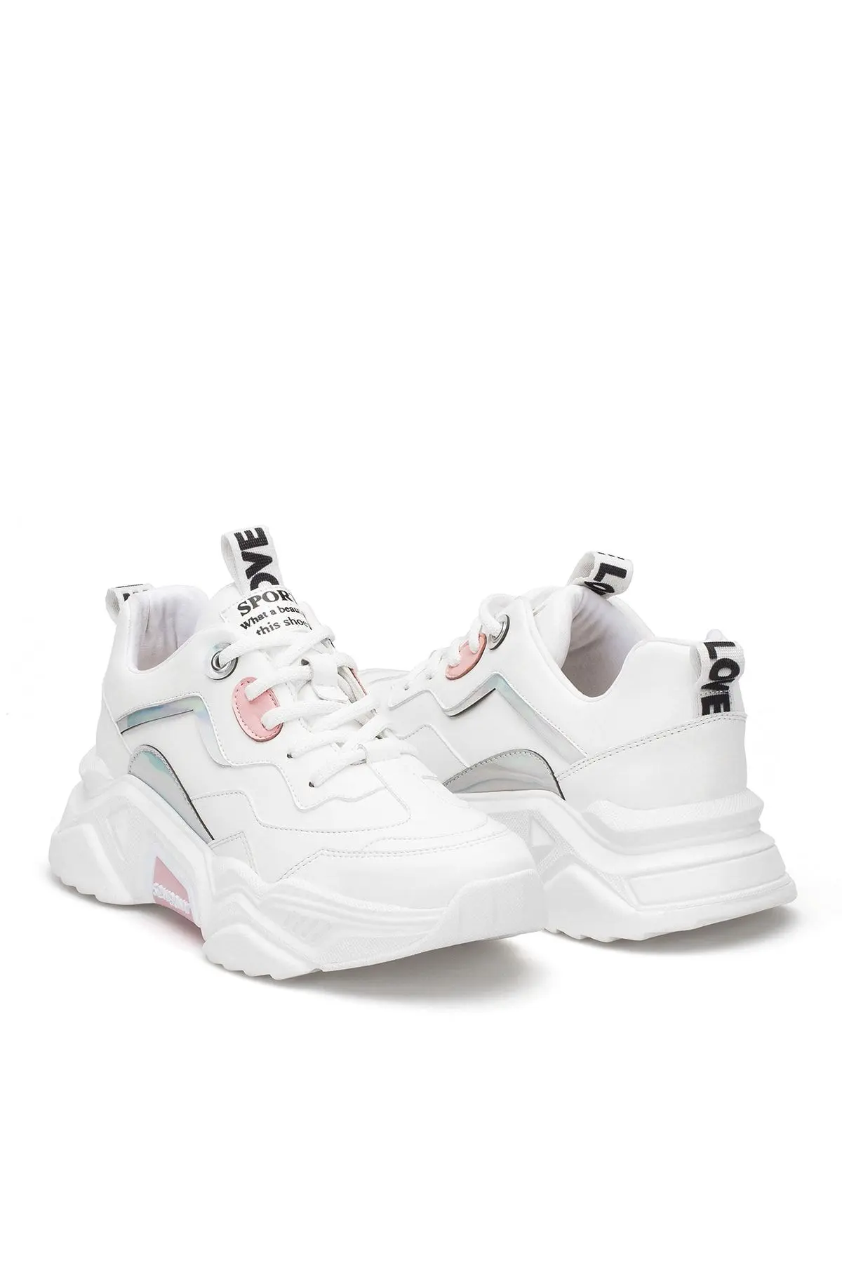 Kadın Beyaz Pudra Sneaker