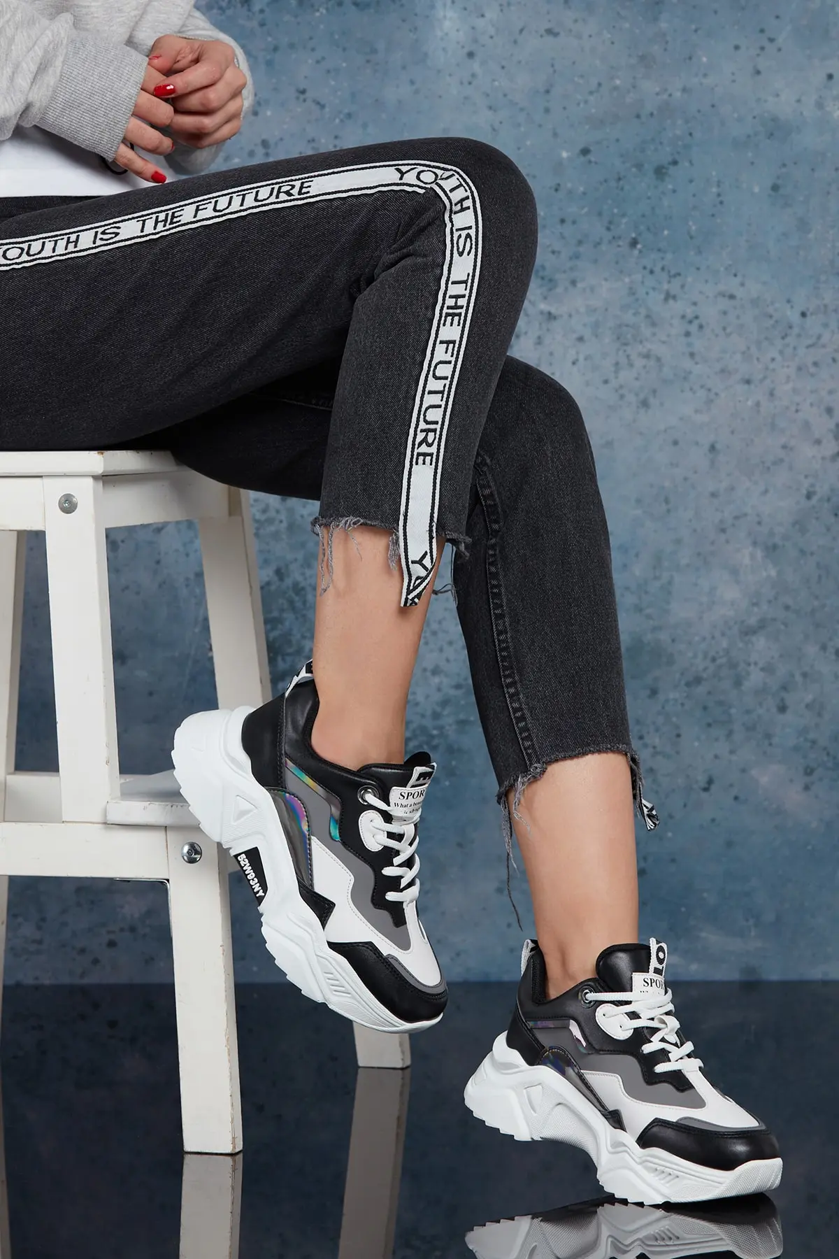 Siyah Füme Kadın Sneaker