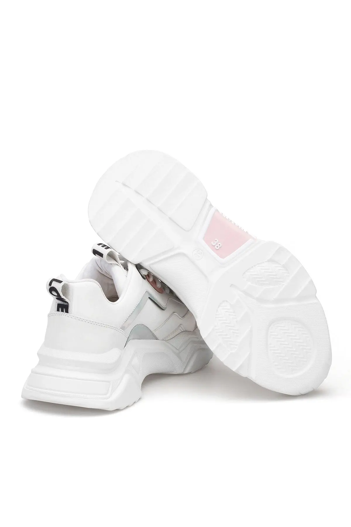 Kadın Beyaz Pudra Sneaker