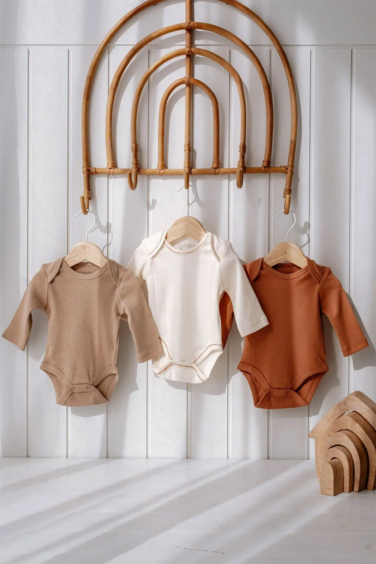 3 Parça Unisex Bebek Uzun Kollu Pamuk Bodysuit Takımı Yenidoğan Ve Çocuk Hediye Seti